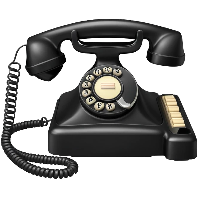 A vintage rotary corded phone with handset and spiral cord emoji