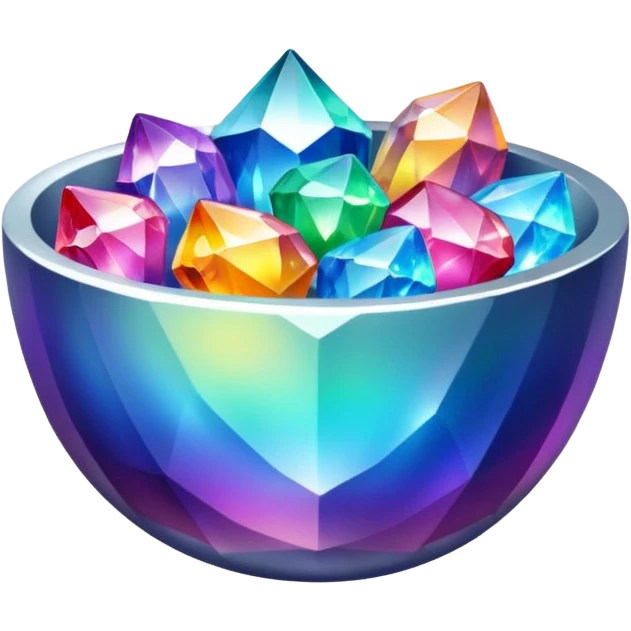 a bowl of colorful blinged crystal emoji
