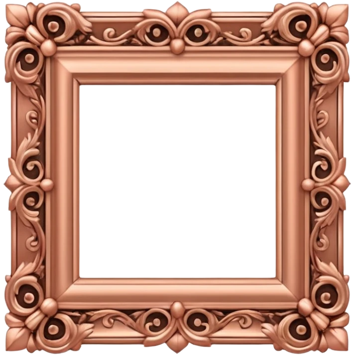 ornate square rose gold frame emoji