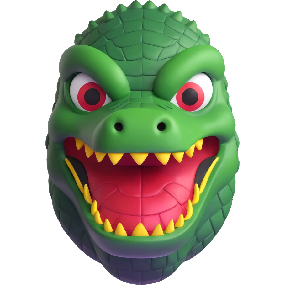 alligator luchador mask with scaly texture and menacing eyes emoji