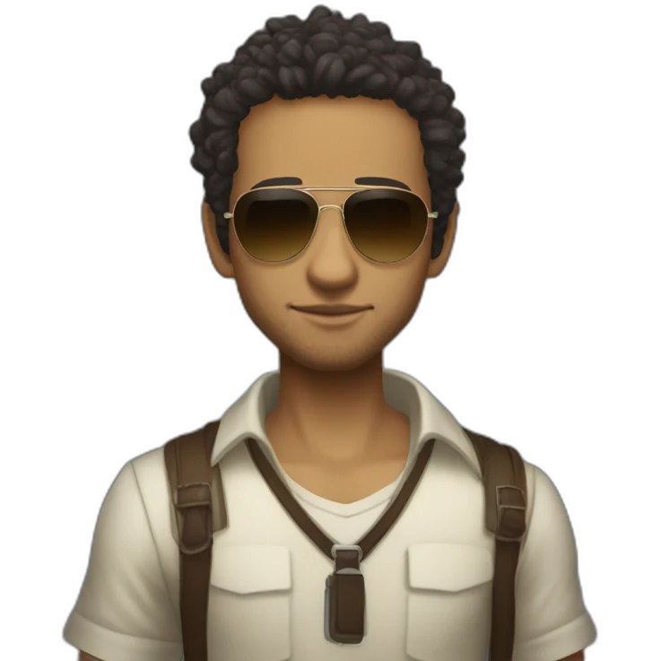 skinny tall lightskin barret Wallace with aviators final fantasy  emoji