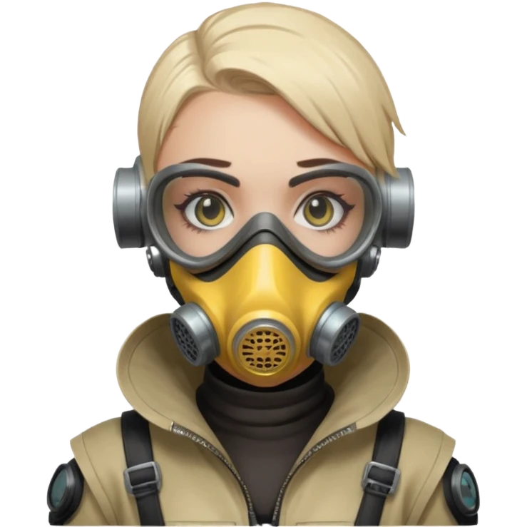 cyberpunk gasmask girl programmer buzzcut  emoji