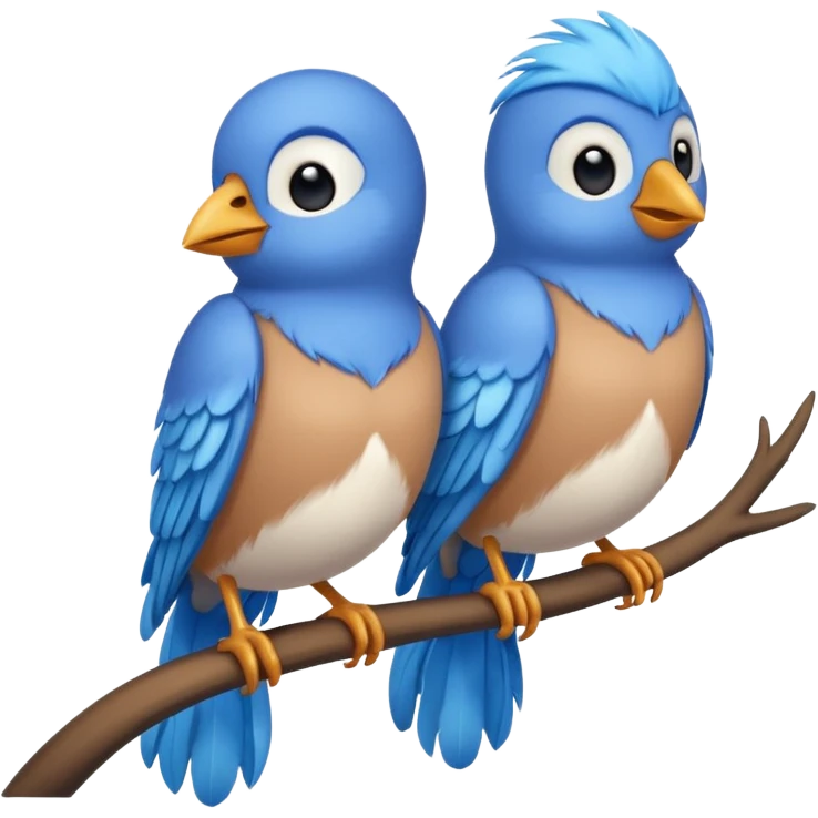 blue birds emoji