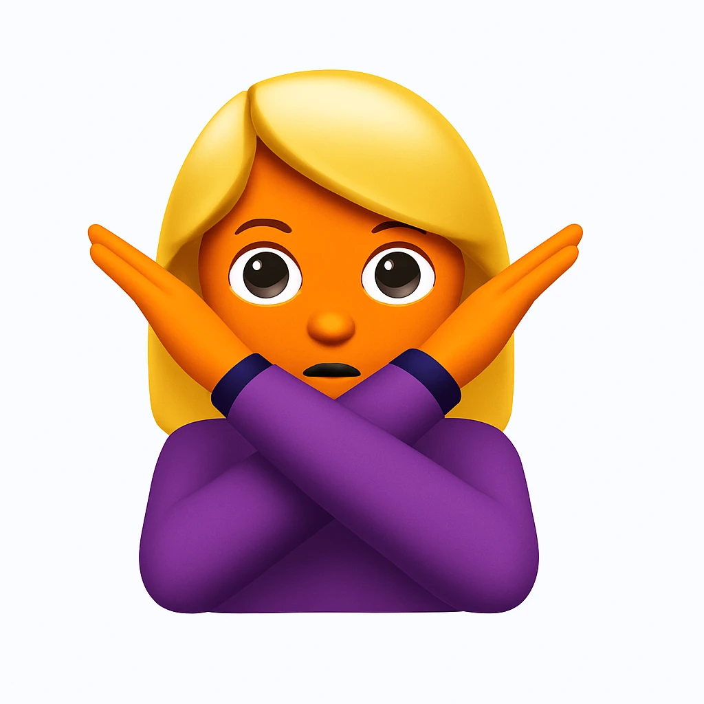 Change the woman's skin to a bright orange tone, keep everything else exactly the same as the reference emoji including hair, pose, clothes, and style. The style is emoji style, please maintain that look exactly. emoji