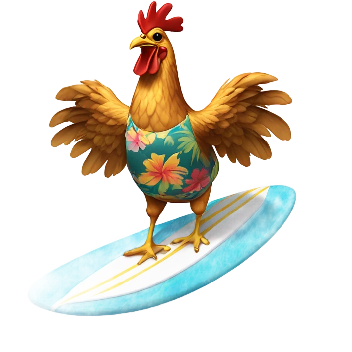 chicken surfing  emoji