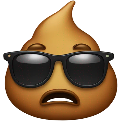 Poo with sunglasses and cry emoji