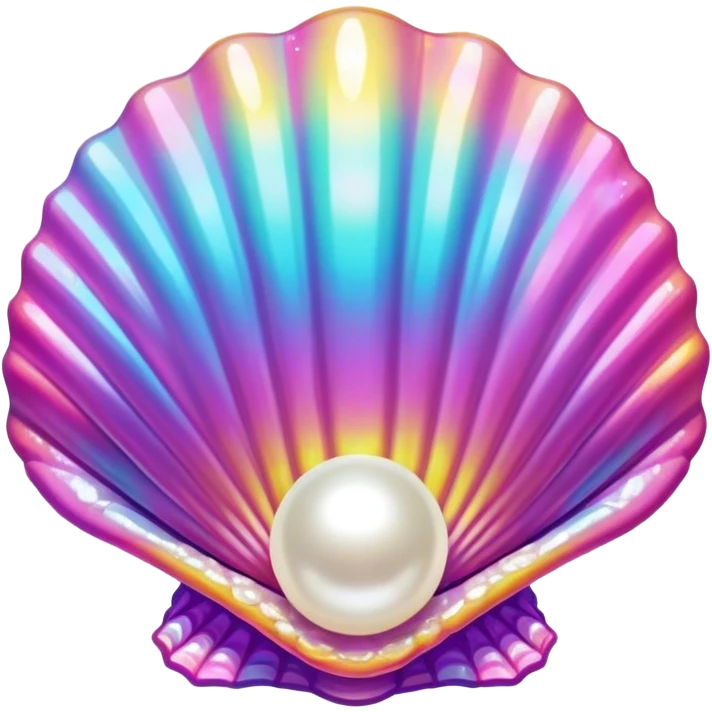 Lisa Frank sparkle sea shell with pearl ￼ emoji