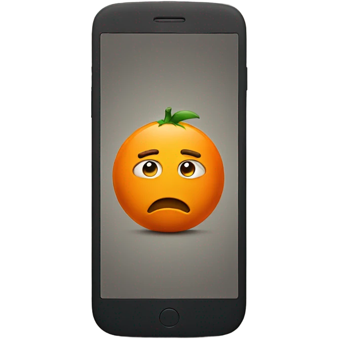 Worried Orange smartphone  emoji