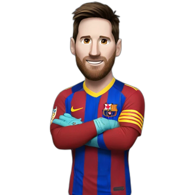 Messi with gloves  emoji
