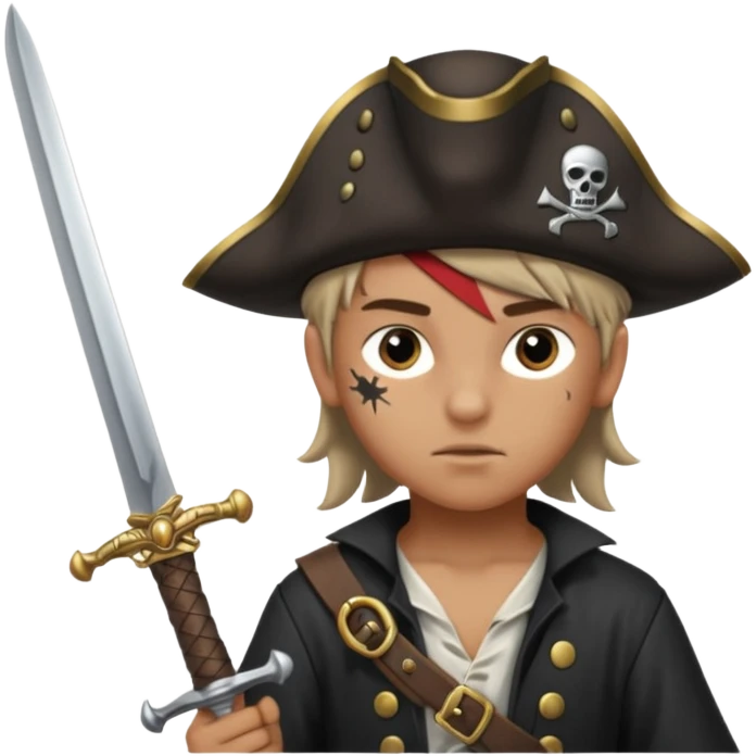 Un pirate ados de 14 ans qui adore combattre en épée emoji