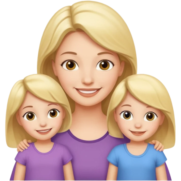 single mom with twin girls emoji