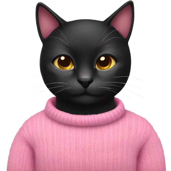 black cat wearing pink sweater emoji