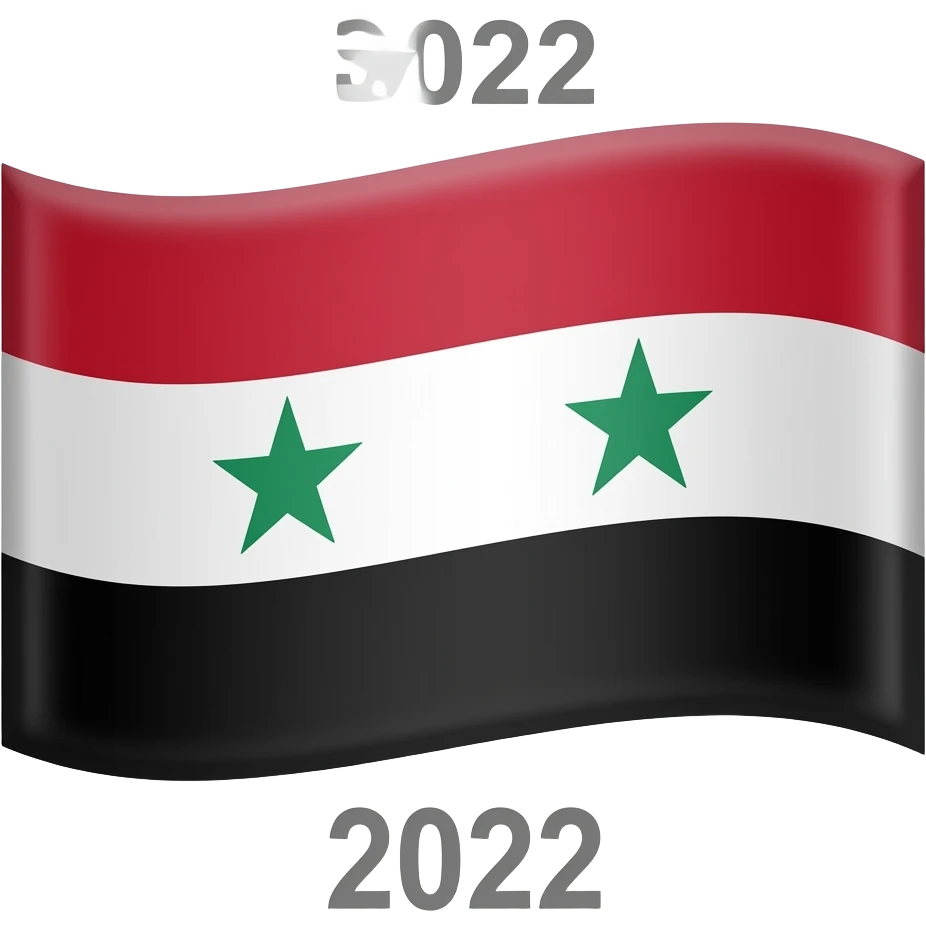 Syria flag 2022 with 3 stars emoji