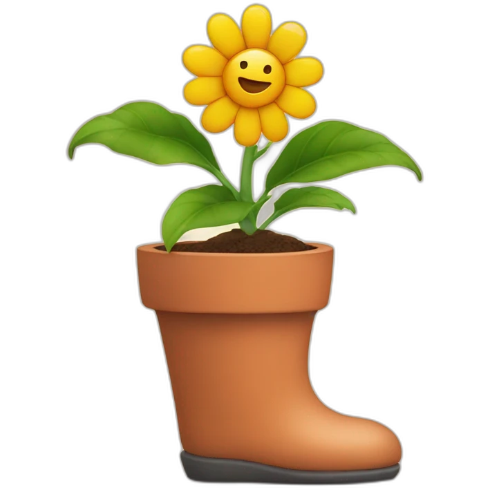 human leg growing out of flower pot emoji