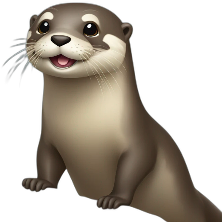 Loutre qui joue sur une emoji