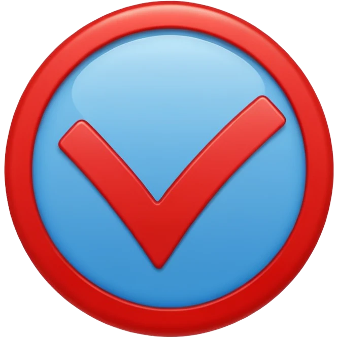 A blue check in a circle with a diagonal line through it emoji