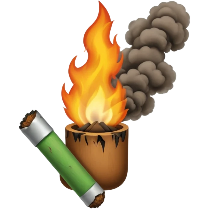 a joint by itself burning emoji