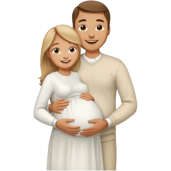 Boyfriend holding pregnant girlfriends belly emoji
