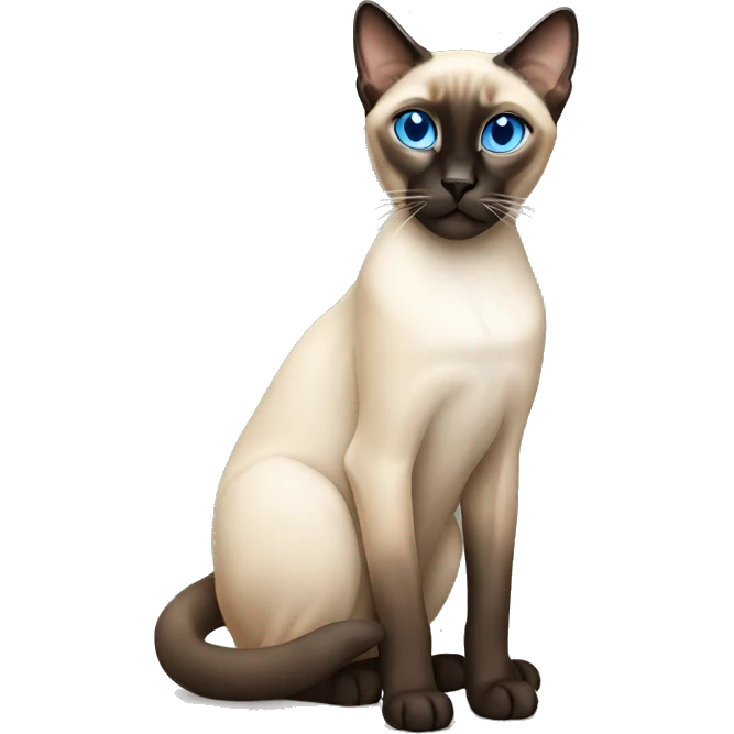 Siamese cat with blue eyes sitting  emoji