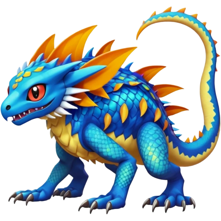 Colorful Exotic Pokémon-Digimon-Monster-Beast-Fakémon-hybrid-creature (full body) emoji