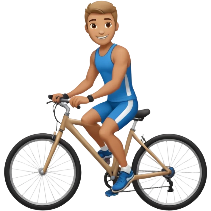 a man riding a bike without a bike emoji