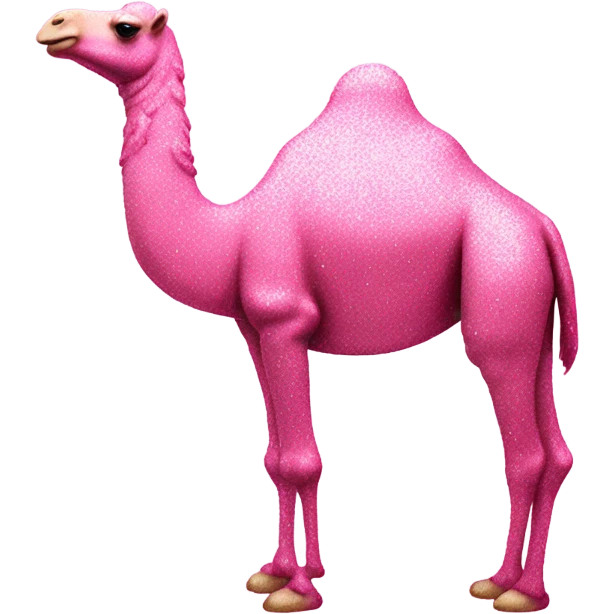 Pink camel with glitter standing emoji
