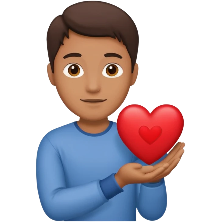 A single man with heart in his hand  emoji