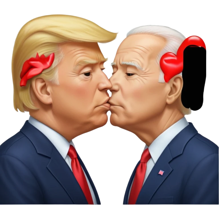 Donald Trump and Joe Biden kissing emoji