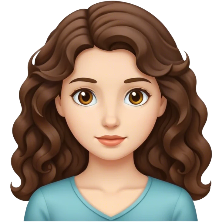 brunette wavy hair girl emoji