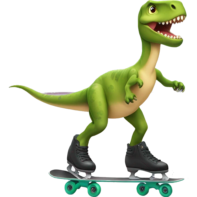 Skating dinosaur  emoji