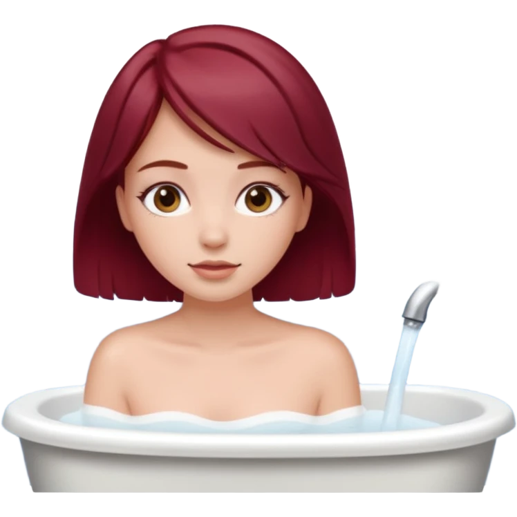 Beautiful burgundy haired girl using the bathroom emoji