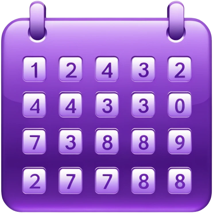 glitter purple and cian calendar emoji