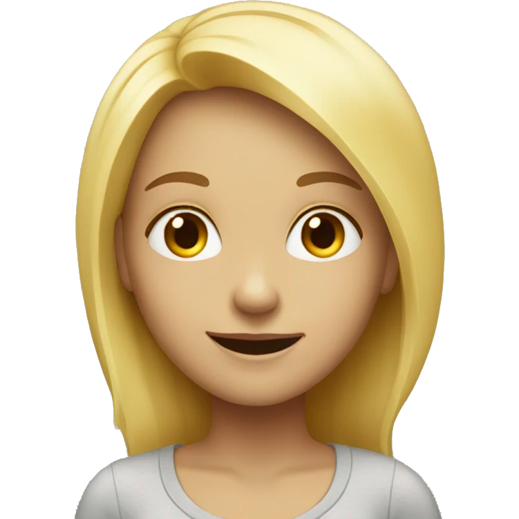 Blonde girl fake smiling  emoji