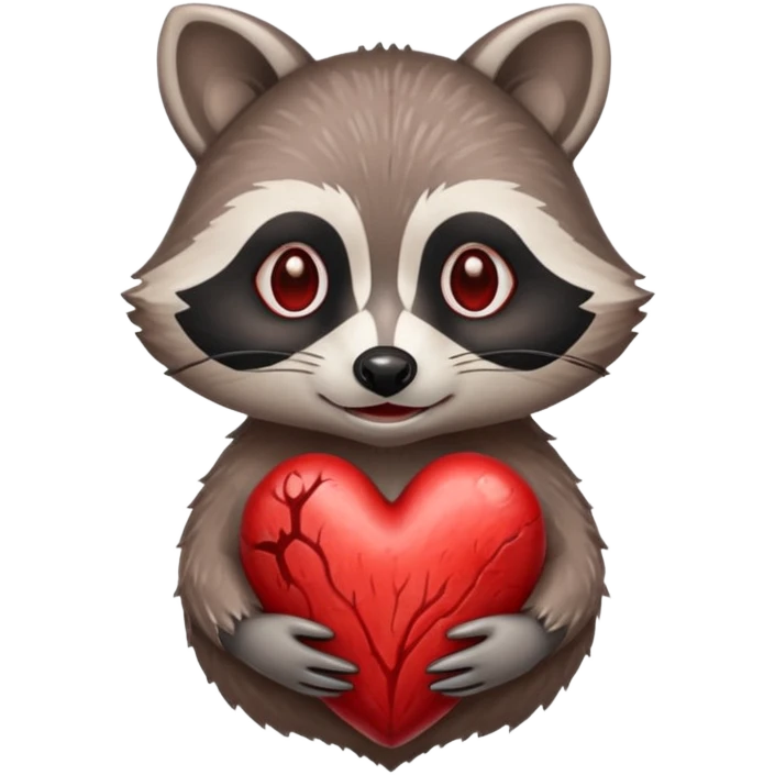 Raccoon heart emoji