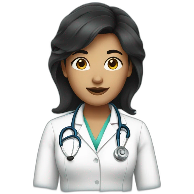 dark hair woman doctor emoji
