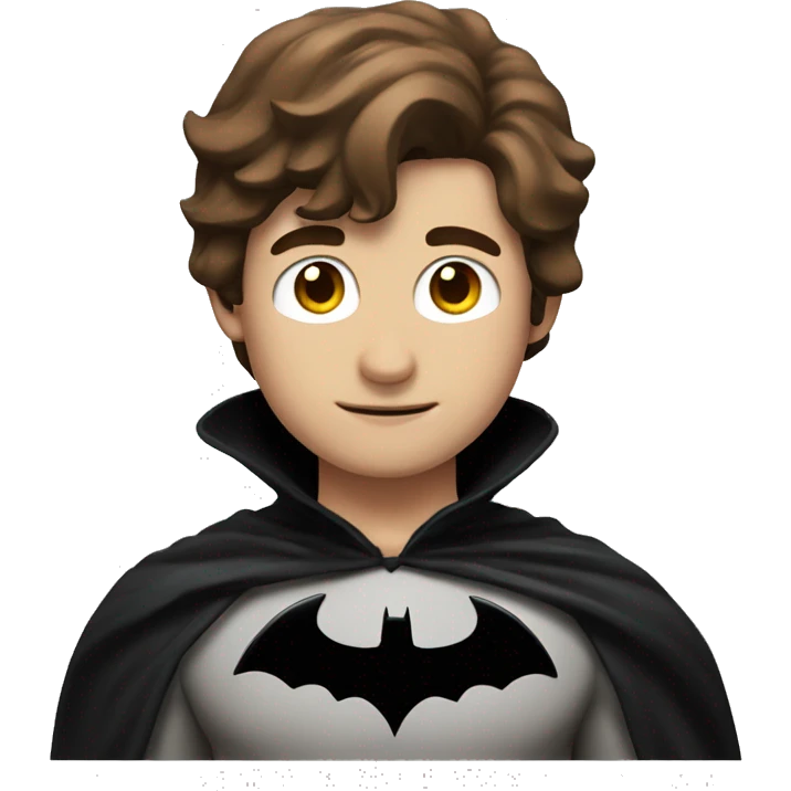 Batman on white boy with brown hair emoji