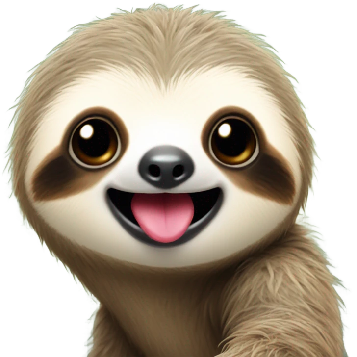 Baby sloth sticking tongue out emoji