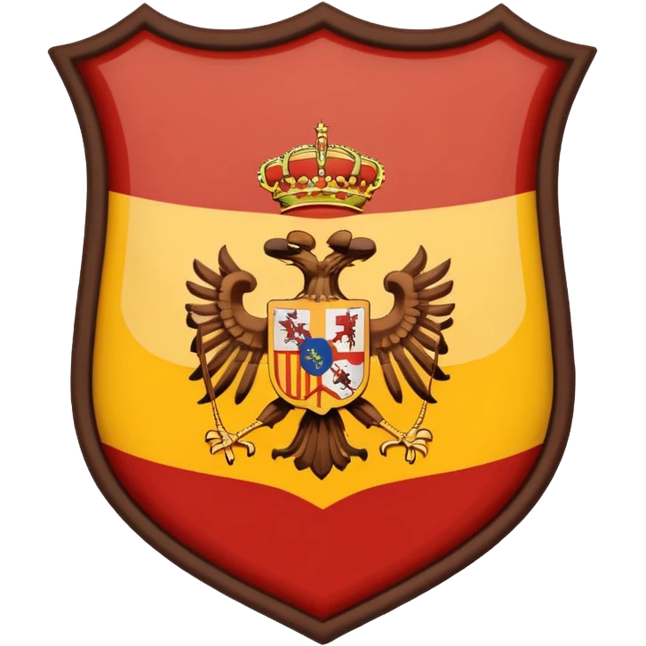Bandera de españa tricolor actual con un águila marrón en el atrás del escudo de la bandera de españa emoji