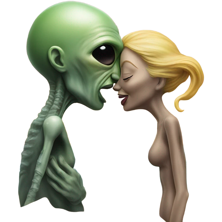 Photo realistic, Donald Trump, kissing and embracing alien woman at the beach by the pool emoji