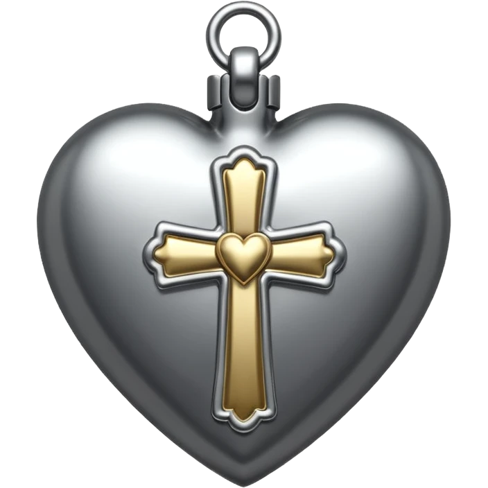 Chrome heart cross monochrome emoji