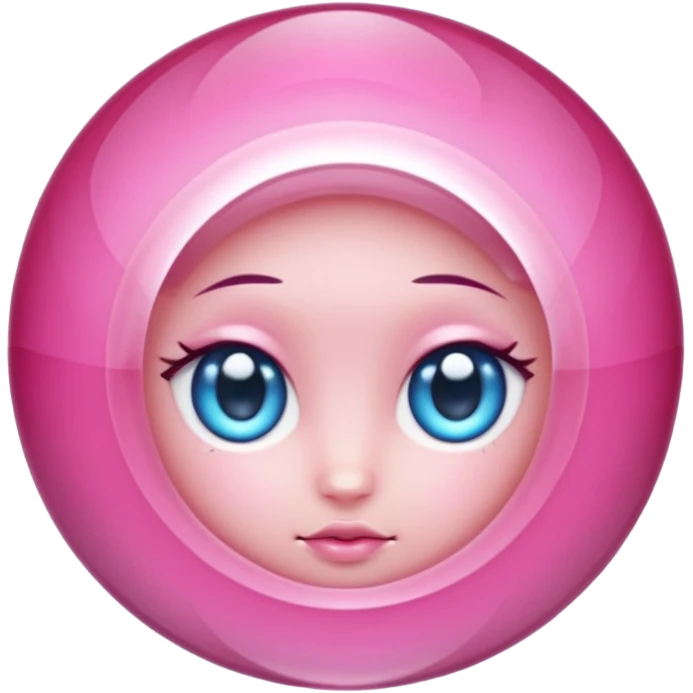 pink gemstone with sharp edges, cute eyes emoji