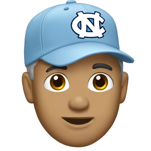 White male wearing North Carolina Tar Heels emoji