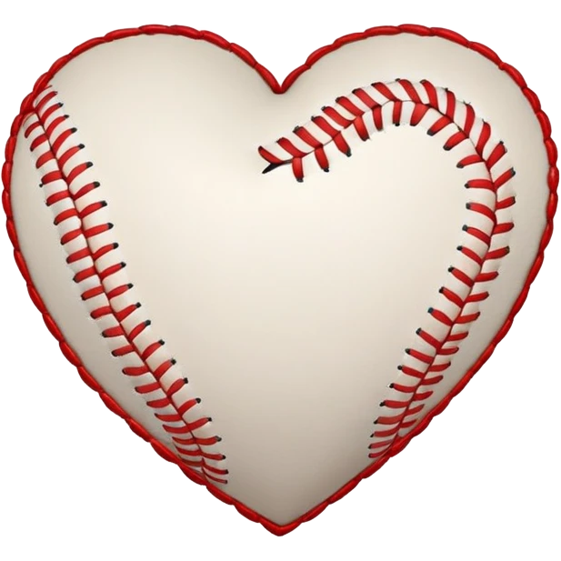 Heart shaped baseball emoji
