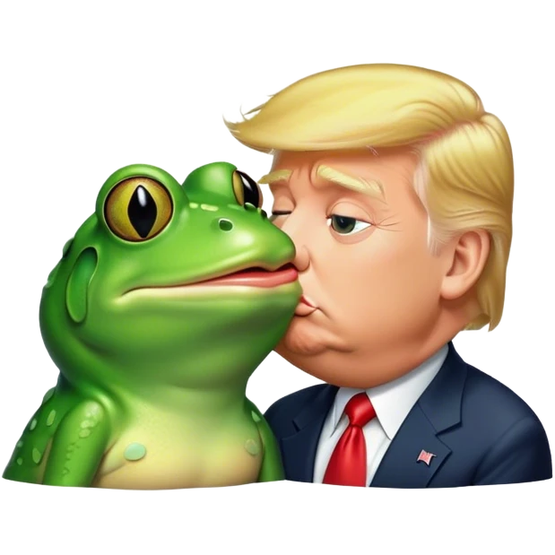Donald trump kissing a frog  emoji