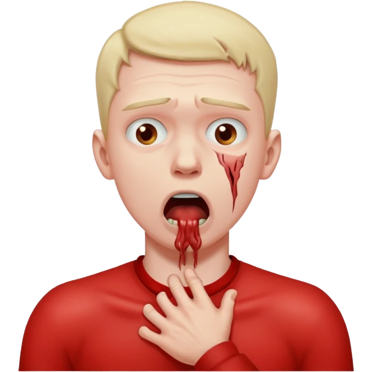 Man choking himself emoji