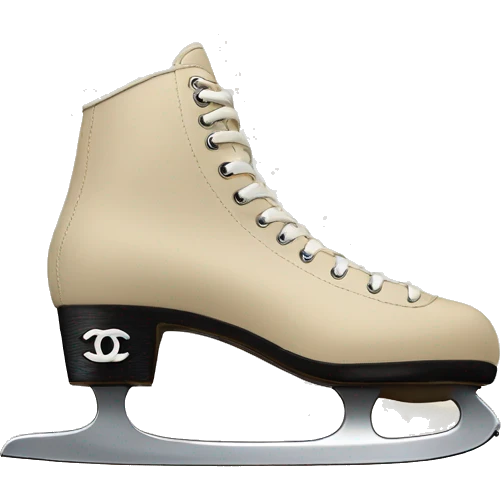 Chanel logo Figure skates beige emoji