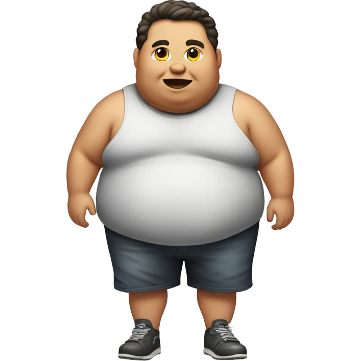 fat boy playing the game emoji