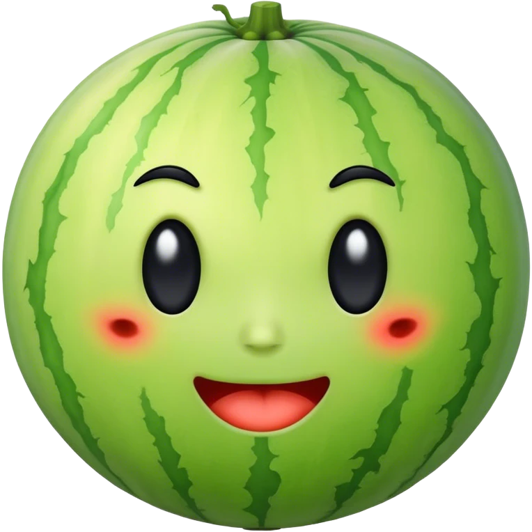 Alive melon with black eye emoji