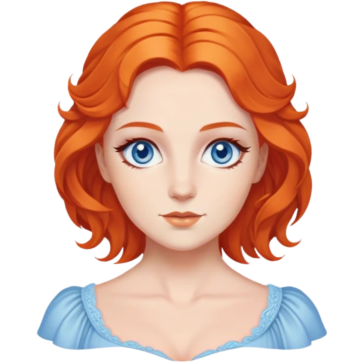 daphne bridgerton with blue eyes, orange haired emoji