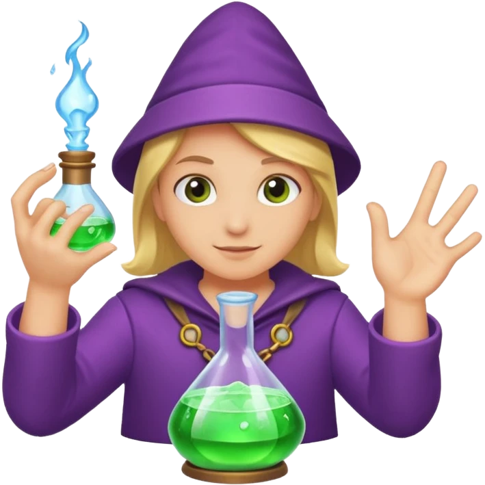 potion maker snapping fingers crystal spark idea emoji
